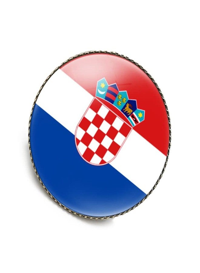 vmcoatdu Round 1 Inch Croatia Croatian Flag Pin International Travel Brooch Metal and Glass Revivalism Style Souvenir Badge for Hat Clothes Backpack - Image 4